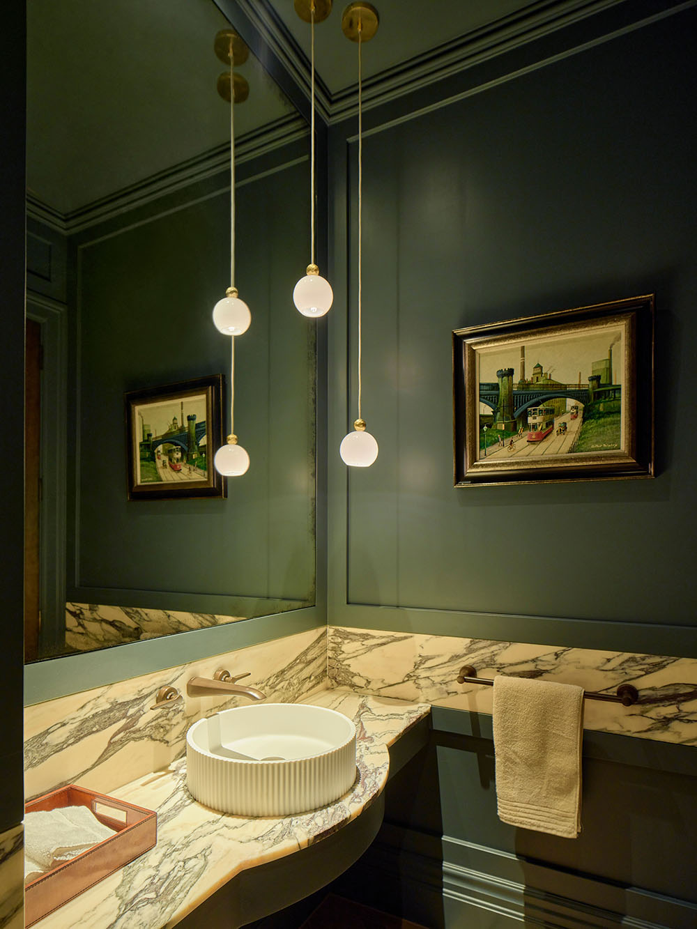 Dark green bathroom