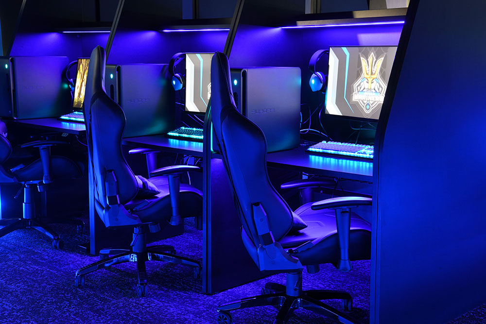 Rows of esport computers