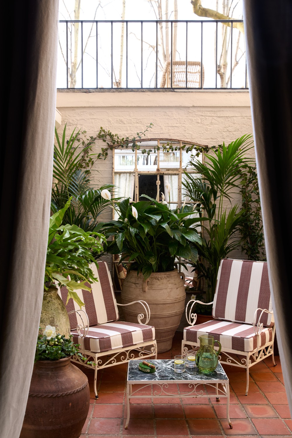 Garden view to seating