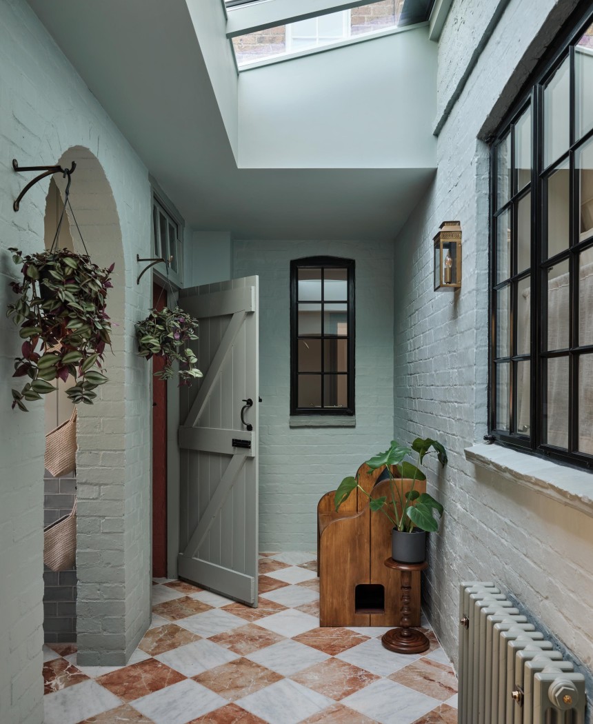 Tiled hallway