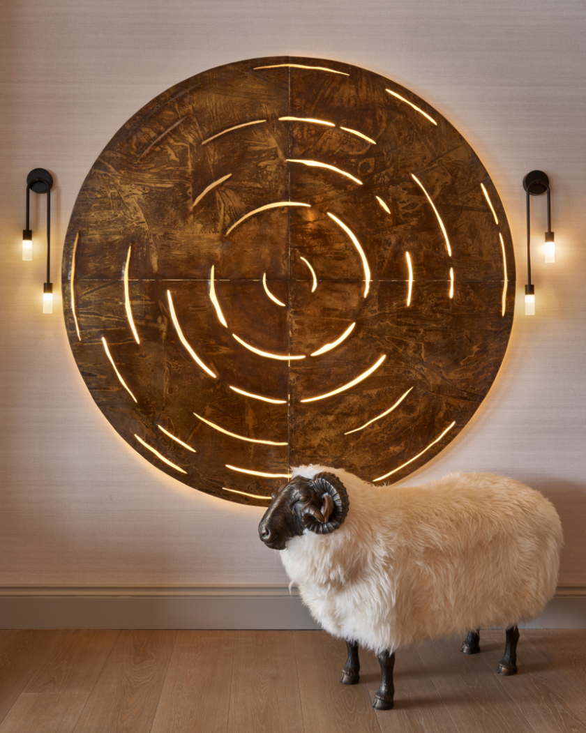 Art work and sheep sculpture