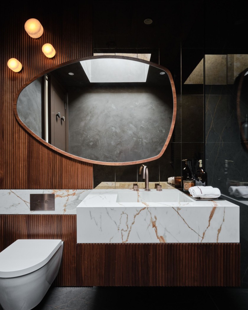 Bathroom with marble sink
