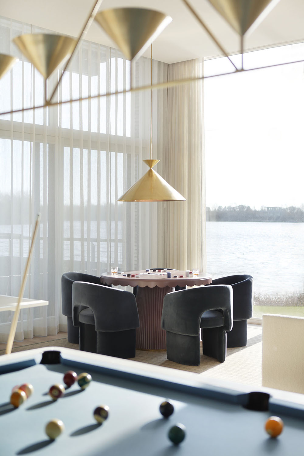 Seating near pool table