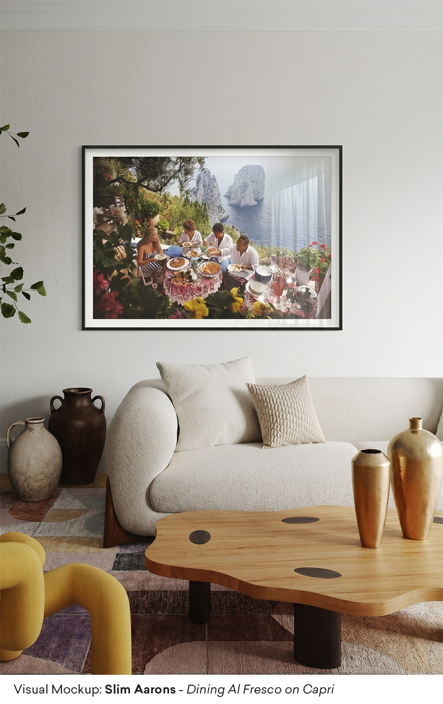 Slim Aarons Dining Al Fresco on Capri Mockup