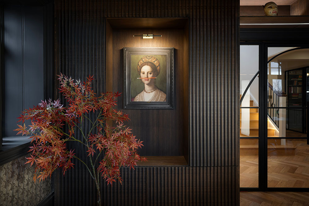 Artwork on dark wall