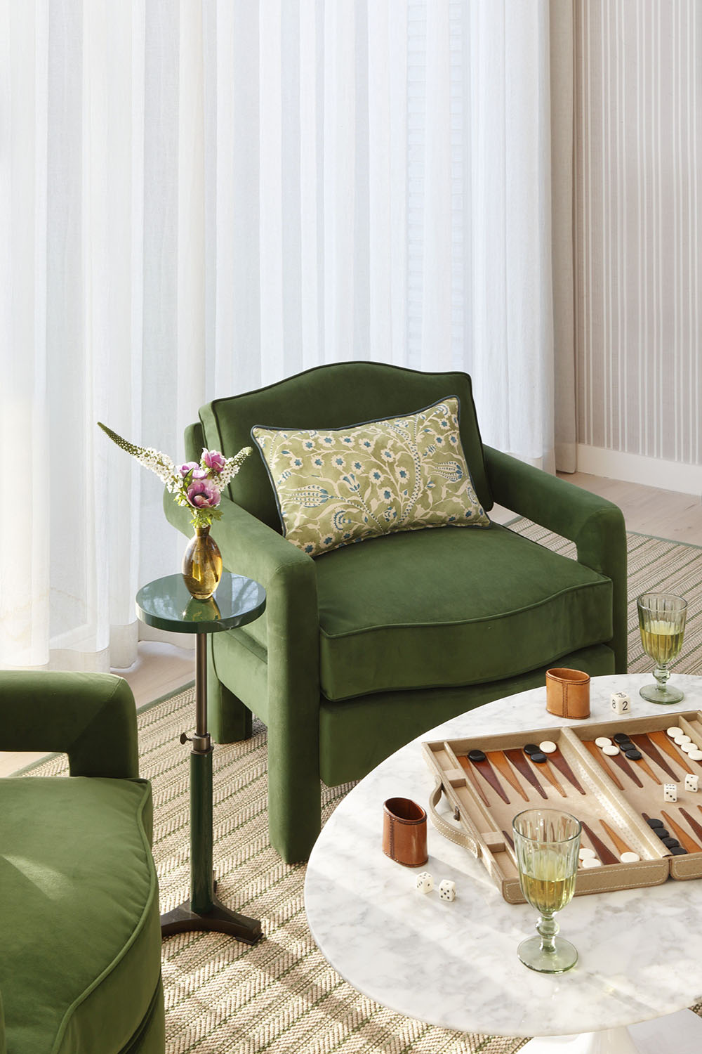 Green armchair