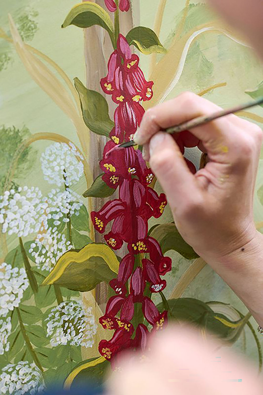 Detailed wallpaper painting