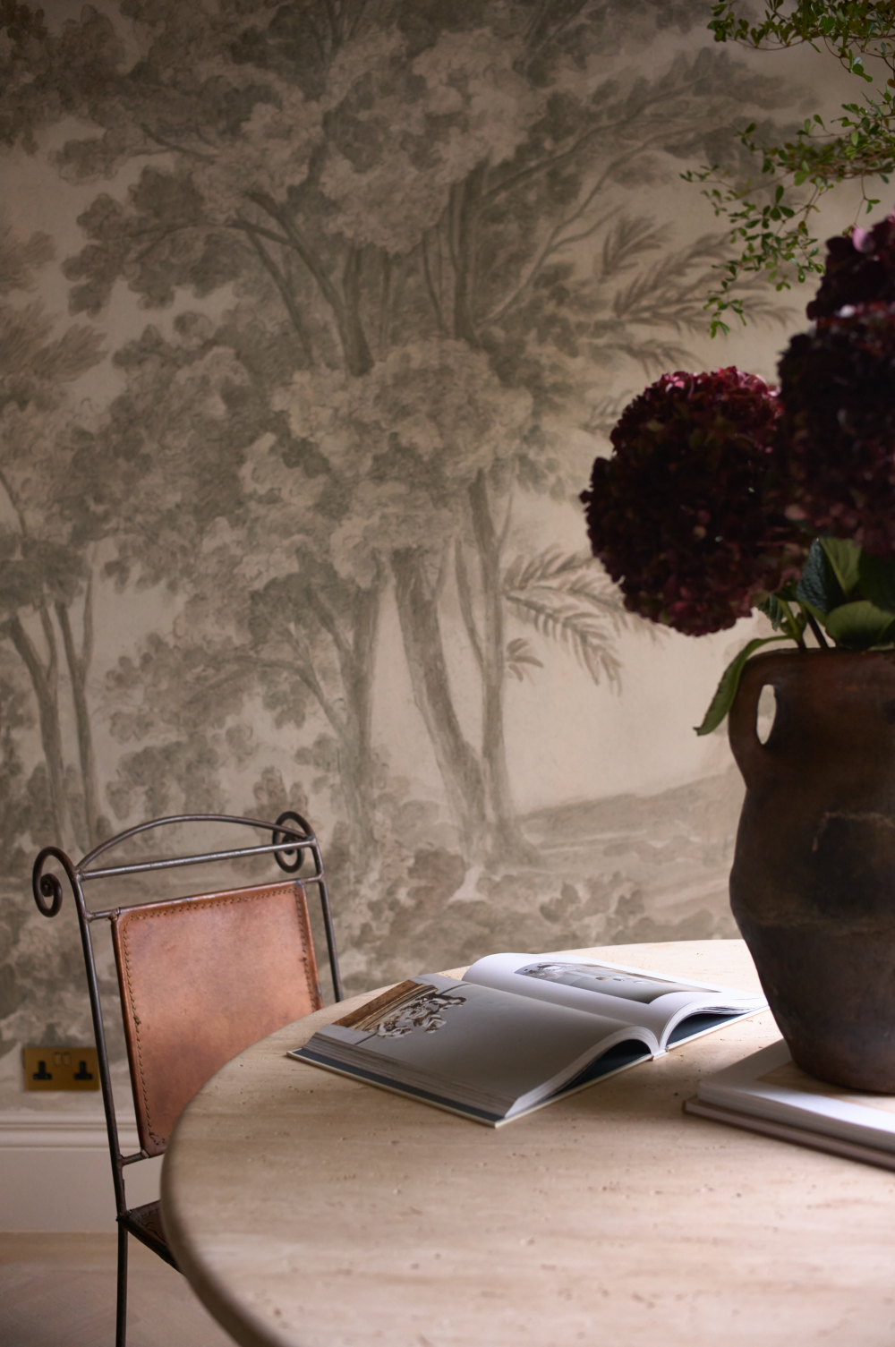 Table and wallpaper