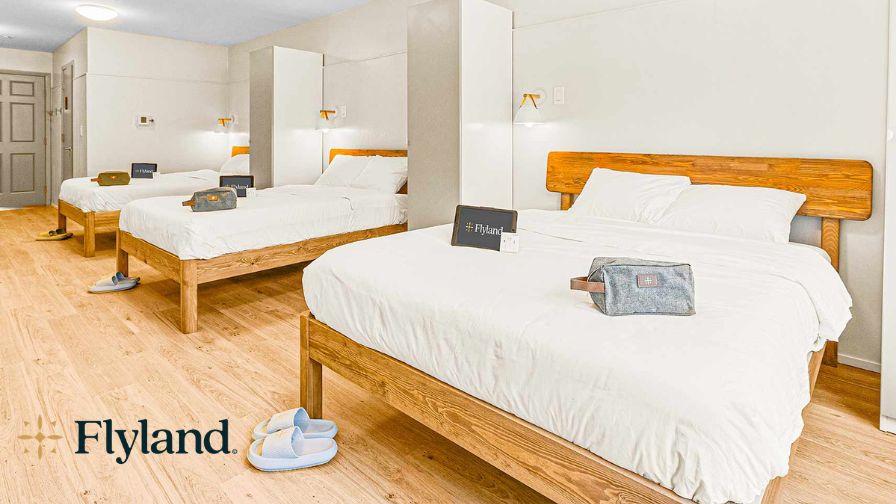 The Deco bed used in one of the Flylands Facilities