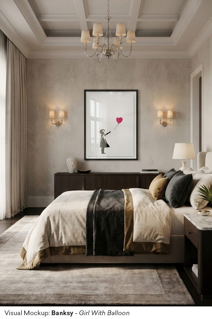Banksy - Girl With Balloon - Mockup