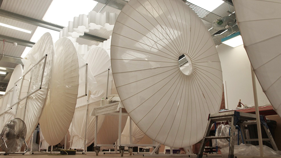 15-Giant-Canopy-Lampshades-produced-by-Iberian-Lighting-for-The-Georgian-Restaurant,-Harrods
