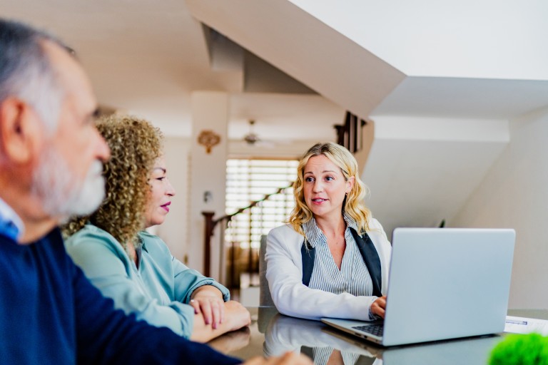 Woman meeting at house