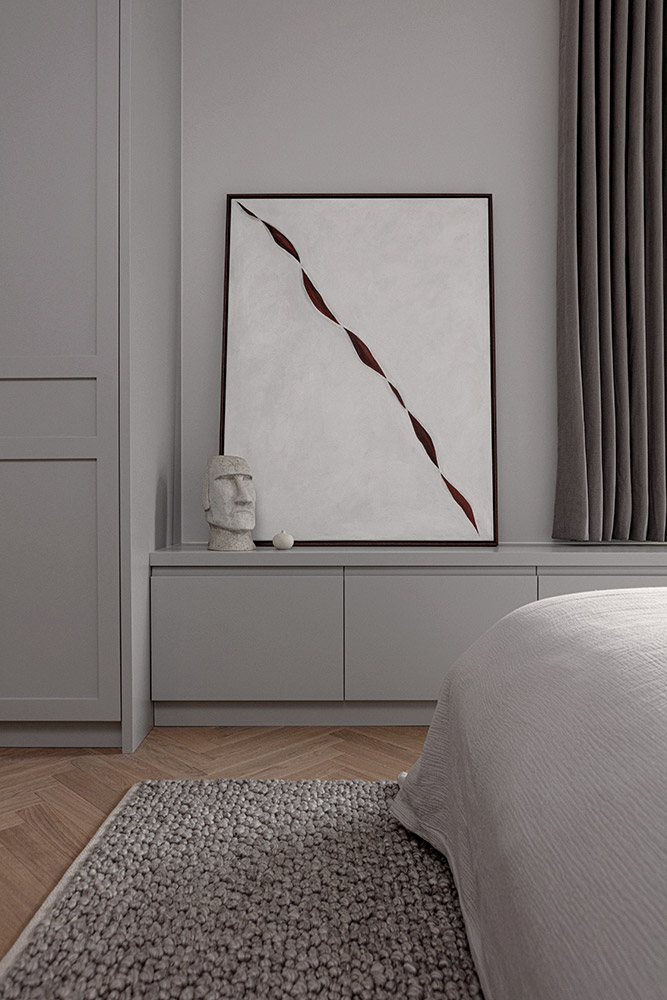 Integrating contemporary art into a space that complements the classic charm yet maintains a distinctly contemporary aesthetic.