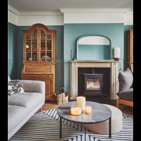 Living room with fire